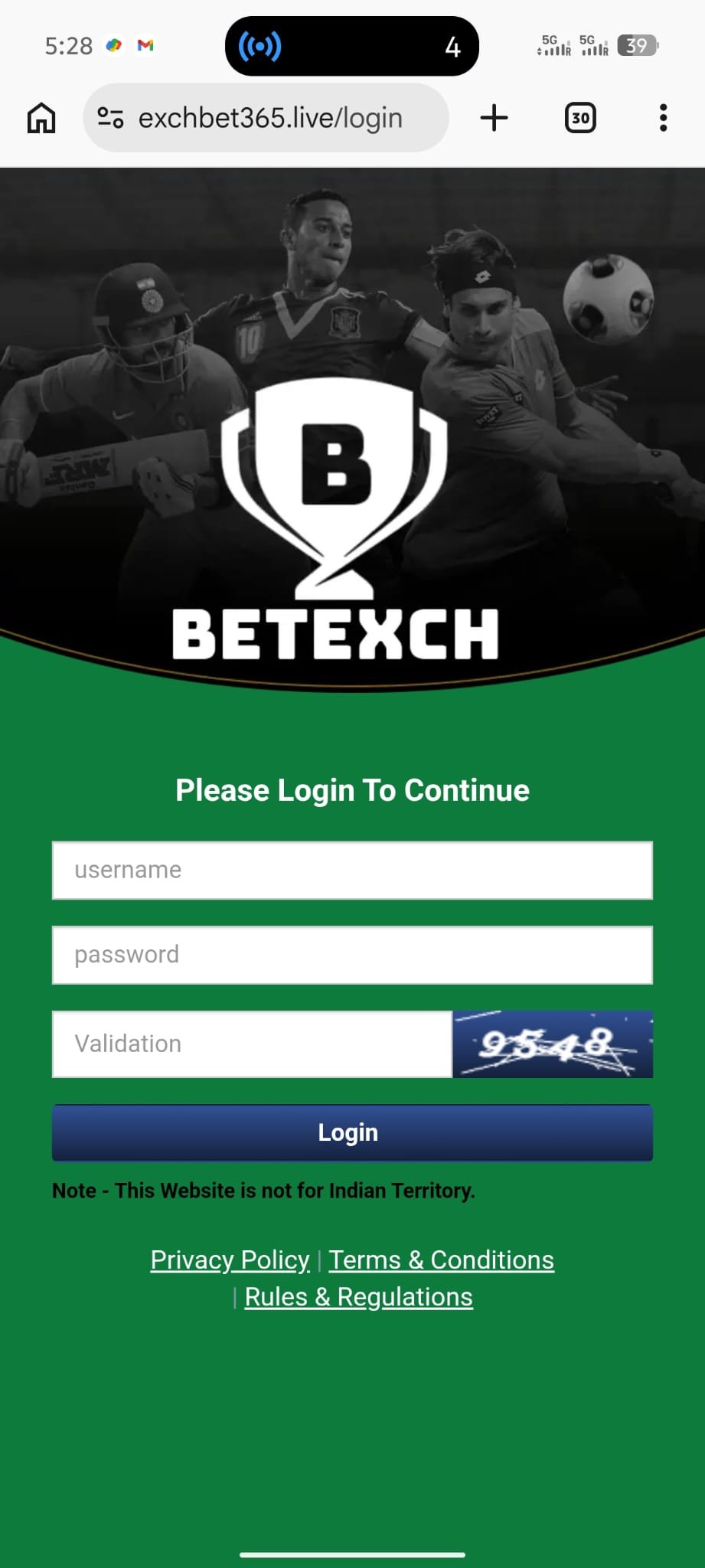 exchbet365.in Platform Preview